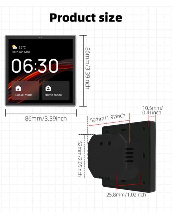 4 inch Smart Home Control Panels builted in Zigbee Gateway EU Version