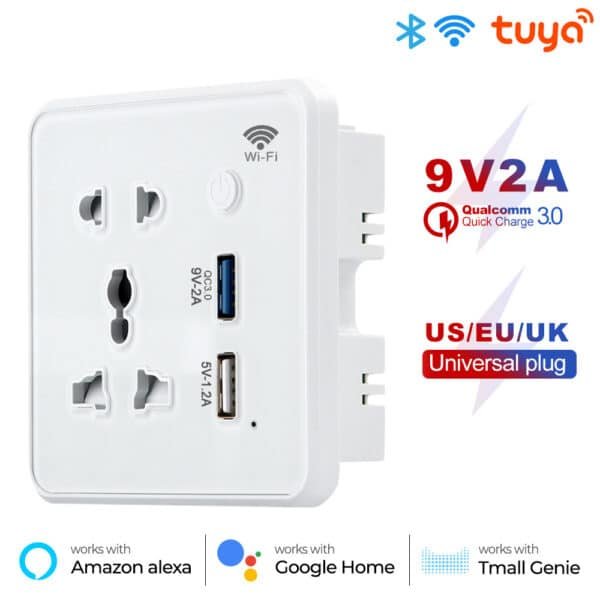 Smart Wall Outlet Sockets Universal WiFi/Zigbee