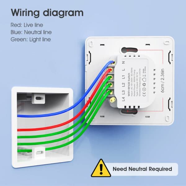 Smart Light Switch Zigbee/WiFi 1/2/3 Gang EU Version